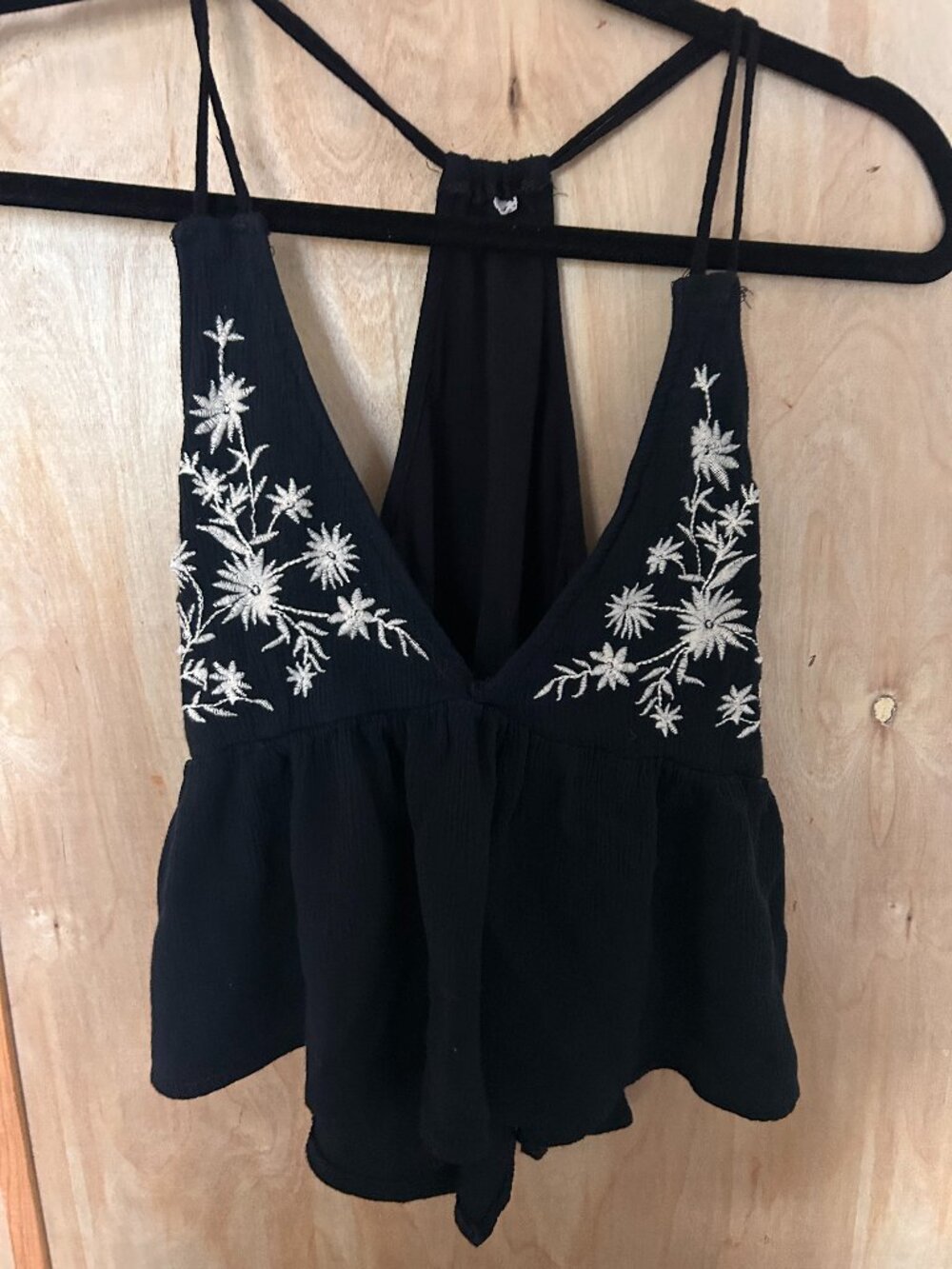 Black Embroidered Tank